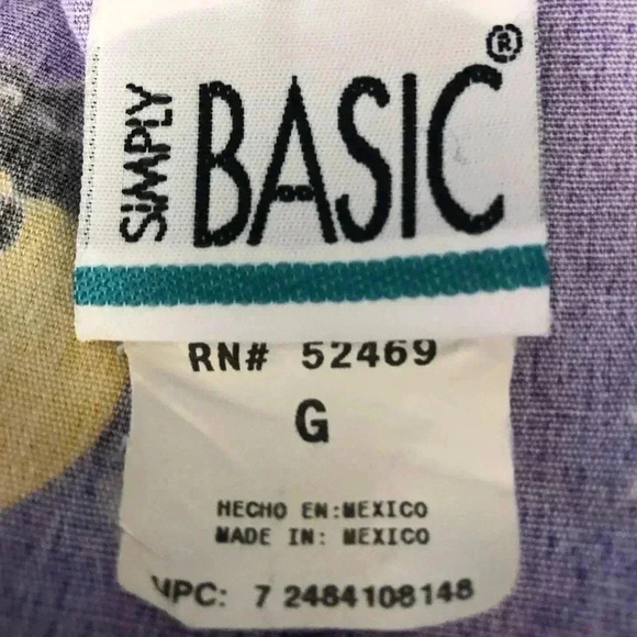 Simply Basic Purple Halloween Scrub Top | Size L - Picture 7 of 7